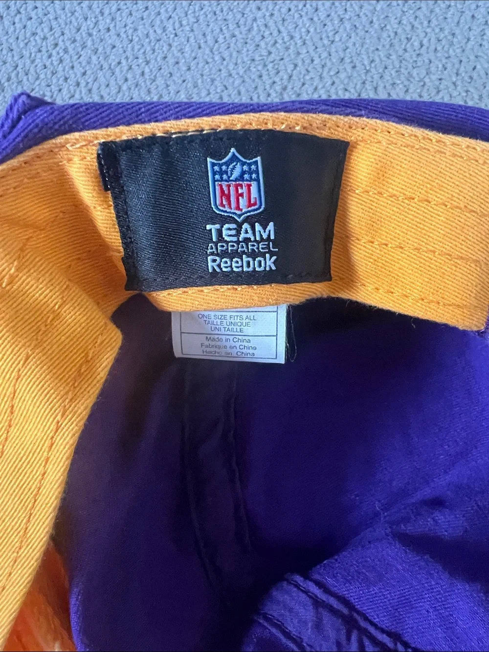 Reebok Purple and Gold Vikings Cap